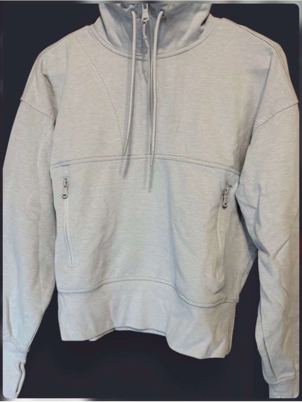 Old Navy Light Gray Active Half-Zip Hoodie